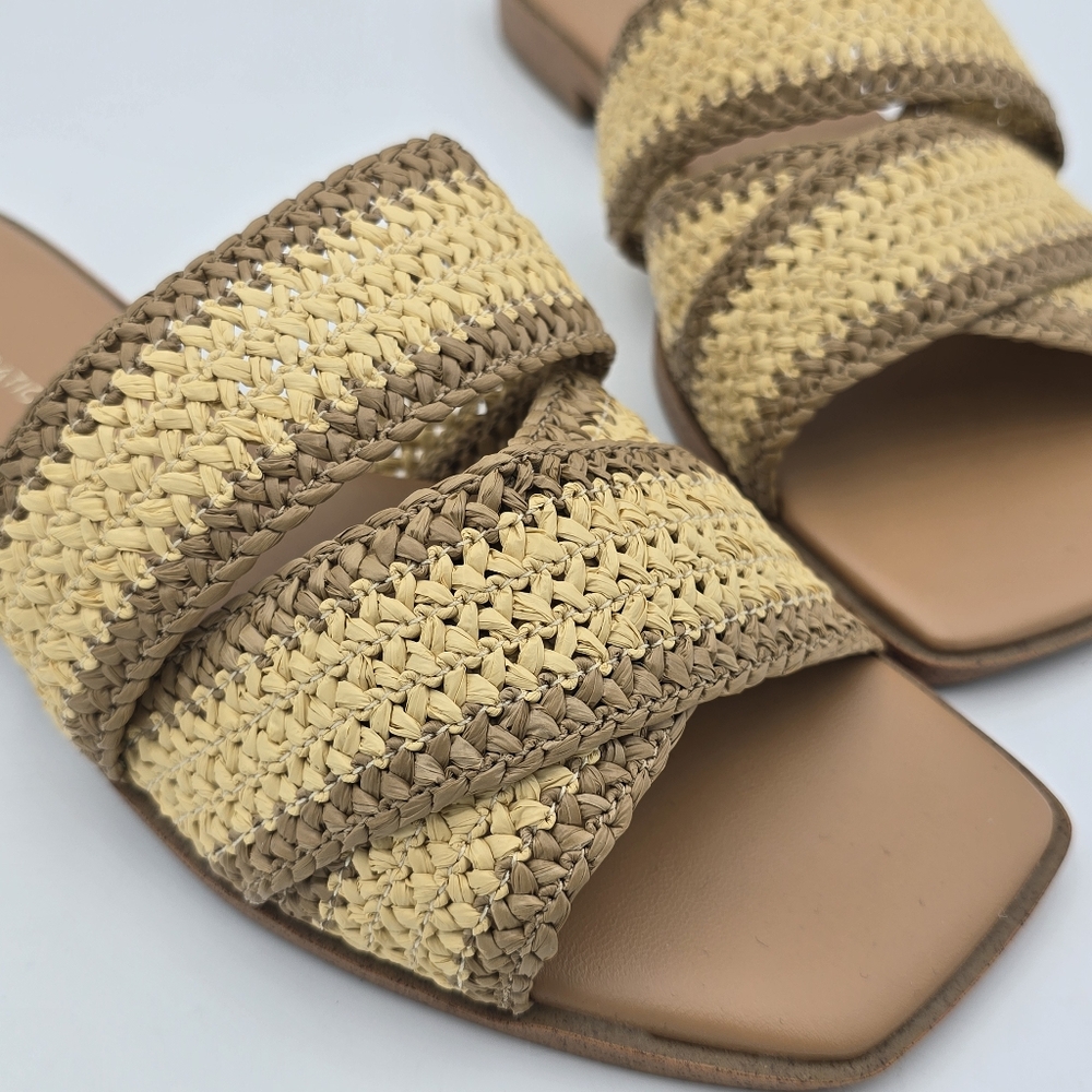 NWOT BCBGeneration Lileen Slide Sandals, Tan/Natural, 8.5M - Picture 3 of 12